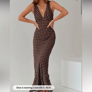 Princess Polly Brown and White Maxi Dress